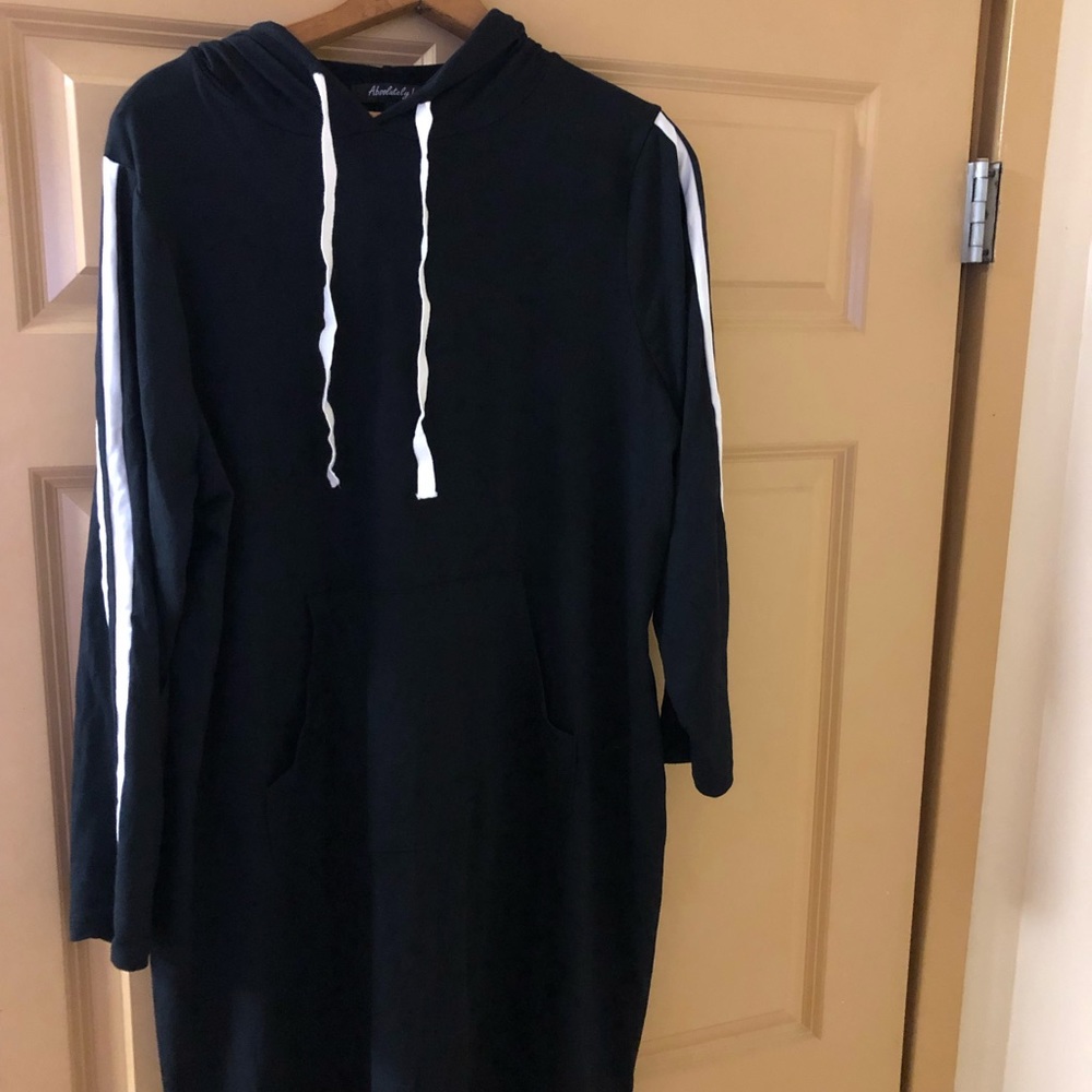 Black and white striped dress